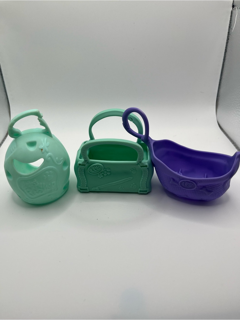 Littlest Pet Shop LPS Lot of 3 Carriers Bed Bags Basket McDonald’s Clip-On